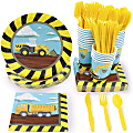 Juvale Kids Construction Birthday Party Supplies €“ Serves 24 €“ Includes Plates, Knives, Spoons, Forks, Cups And Napkins