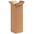 Partners Brand Tall Corrugated Boxes, 4" x 4" x 12", Kraft, Pack Of 25