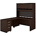 Bush Business Furniture 60"W L-Shaped Corner Desk With Hutch And Mobile File Cabinet, Mocha Cherry, Standard Delivery