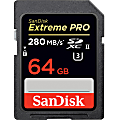 SanDisk Extreme Pro 64 GB Class 3/UHS-II SDXC - 280 MB/s Read - 250 MB/s Write - Lifetime Warranty 1 thumbnail image