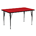 Flash Furniture Rectangular Activity Table, 30-1/4" x 24", Red