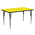 Flash Furniture Rectangular Activity Table, 30-1/4" x 24", Yellow