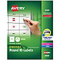 Avery® Removable Round Multipurpose Labels, 6450, 1" Diameter, White, Pack Of 945