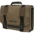 Mobile Edge ECO Rugged Carrying Case (Messenger) for 14" Apple iPad MacBook Pro - Olive - Cotton Canvas Body - Shoulder Strap, Clip - 10.5" Height x 15.5" Width x 4" Depth