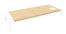 Bostitch® Monitor Stand With Wireless Charging Pad, 3-15/16”H x 25”W x 8-1/2”D, White/Wood 1 thumbnail image