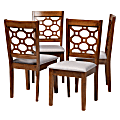 Baxton Studio Peter Dining Chairs, Gray/Walnut Brown, Set Of 4 Chairs
