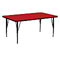 Flash Furniture Rectangular HP Laminate Activity Table, 24''W x 60''L, Red