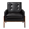 Baxton Studio Franz Lounge Chair, Black/Walnut