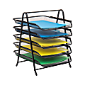 Mind Reader 5-Tier Paper Tray and 10 File Folders Desktop Organizer, 14-1/2"H  x 14"W x 11-3/4"D, Black 1 thumbnail image