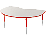 Marco Group 48" x 72" Activity Table, Crescent, 21 - 30"H, Gray Glace/Red