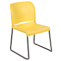 Flash Furniture HERCULES Series Full-Back Contoured Stacking Chair With Sled Base, Yellow 1 thumbnail image