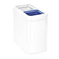 simplehuman Slim Open Top Mini Trash Can, 5.3 Gallons, Dual Compartment Recycler, 15.2"H x 8.7"W x 16.7"D, Rectangular, White Steel 1 thumbnail image