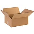 Partners Brand Flat Corrugated Boxes, 12"L x 10"W x 5"H, Kraft, Pack Of 25