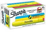 Sharpie® Gel Highlighters, Fluorescent Yellow, Pack Of 12