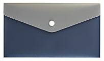 Office Depot® Brand Poly Envelope, 2" Expansion, Check Size, Blue/Gray