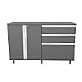Inval Ordnung 35"W Garage Storage Cabinet, Gray/Aluminum