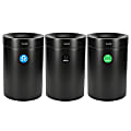 Alpine Industries Stainless Steel Recycling, Compost And Trash Cans, 50 Gallon, Black, Set Of 3 Cans 1 thumbnail image