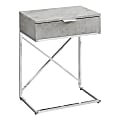 Monarch Specialties Accent End Table, Rectangular, Gray Cement/Chrome