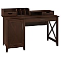 Bush Furniture Key West 54"W Computer Desk With Storage And Desktop Organizers, Bing Cherry, Standard Delivery 1 thumbnail image