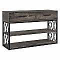 kathy ireland® Home by Bush® Furniture City Park Industrial Console Table With Drawers And Shelves, Dark Gray Hickory, Standard Delivery 1 thumbnail image