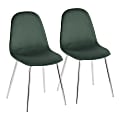 LumiSource Pebble Velvet Chairs, Green/Chrome, Set Of 2 Chairs 1 thumbnail image