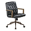 Office Star Waltham Faux Leather High-Back Executive Office Chair, Black 1 thumbnail image