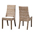 bali & pari Toby Modern Bohemian Dining Chairs, White/Graywash/Brown, Set Of 2 Chairs 1 thumbnail image