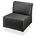 Lorell® Fuze Modular Bonded Leather Armless Lounge Chair, Black 1 thumbnail image