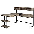 Monarch Specialties 59"W Corner Desk Workstation, Dark Taupe 1 thumbnail image