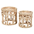 bali & pari Bowie Modern Bohemian Rattan Nesting End Tables, Natural Brown, Set Of 2 Tables 1 thumbnail image