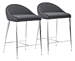 Zuo Modern® Reykjavik Chairs, Graphite/Chrome, Pack Of 2 Chairs
