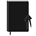 Lady Jayne Vegan Leather Softcover Journal With Grosgrain Bow, 5-7/8" x 8-1/4", Ruled, 160 Pages, Black 1 thumbnail image