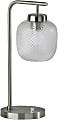 Adesso® Vivian Desk Lamp, 19-1/2"H, Clear Shade/Brushed Steel Base