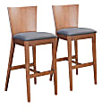 Zuo Modern® Ambrose Bar Chairs, Gray/Walnut, Set Of 2 Chairs 1 thumbnail image