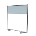 Ghent Floor Partition With Aluminum Frame, 53-7/8"H x 48"W x 2"D, White/Silver 1 thumbnail image