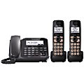 PANASONIC KX-TG4772B Expandable Digital Cordless Answering System with 1 Corded and 2 Cordless Handsets
