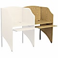 Flash Furniture Add-On Study Carrel, 49-5/8"H x 31-15/16"W x 24-3/8"D, Woodgrain/Black