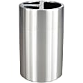 Safco Triple Recycling Receptacle - 40 gal Capacity - Removable Lid, Durable, Long Lasting - 34" x 20" Diameter - Aluminum - Stainless Steel - 1 Each 1 thumbnail image