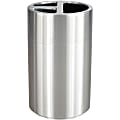 Safco Triple Recycling Receptacle - 40 gal Capacity - Removable Lid, Durable, Long Lasting - 34" Height x 20" Diameter - Aluminum - Stainless Steel - 1 Each