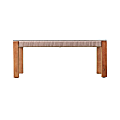 SEI Furniture Brendina Outdoor Glass-Top Cocktail Table, 15-3/4"H x 39-1/2"W x 23-3/4"D, Natural