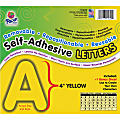 Pacon Reusable Self-Adhesive Letters - (Uppercase Letters, Number, Punctuation Marks) Shape - Self-adhesive - Acid-free, Fadeless - 4" Length - Puffy Font - Yellow - 1 / Pack