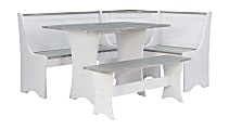Linon Carline 3-Piece Corner Nook, 33-4/5"H x 66-4/5"W x 51-1/8"D, White/Gray 1 thumbnail image
