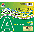 Pacon Reusable Self-Adhesive Letters - (Uppercase Letters, Number, Punctuation Marks) Shape - Self-adhesive - Acid-free, Fadeless - 4" Length - Puffy Font - Green - 1 / Pack