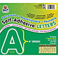Pacon Reusable Self-Adhesive Letters - (Uppercase Letters, Number, Punctuation Marks) Shape - Self-adhesive - Acid-free, Fadeless - 4" Length - Puffy Font - Green - 1 / Pack 1 thumbnail image