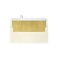 LUX #10 Foil-Lined Square-Flap Envelopes, Peel & Press Closure, Natural/Gold, Pack Of 1,000 1 thumbnail image