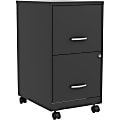 NuSparc 18" 2-Drawer Steel Mobile File Cabinet, Black, 1 Each