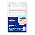 Avery® Removable File Folder Labels On 4" x 6" Sheets, 5235, Rectangle, 2/3" x 3-7/16", Assorted, Pack Of 252