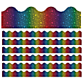 Carson Dellosa Education Scalloped Border, Sparkle + Shine Rainbow Foil, 39' Per Pack, Set Of 6 Packs