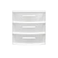 Inval 3-Drawer Storage Cabinet, 6-5/16" x 6-15/16", Clear/White