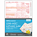 Office Depot® Brand 1099-MISC Laser Tax Forms With Software, 4-Part, 2-Up, 8-1/2" x 11", Pack Of 25 Form Sets, 720592523 1 thumbnail image